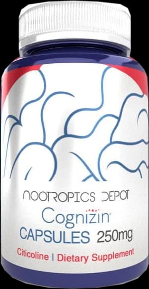 Nootropics Depot Cognizin citicoline 250 mg capsules bottle, official product image
